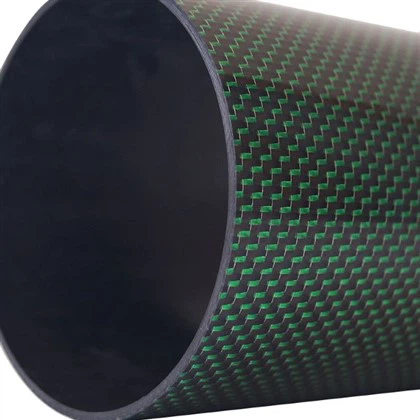 Melna zaļa 3k sarža oglekļa šķiedras caurule